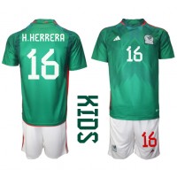 Billiga Mexiko Hector Herrera #16 Barnkläder Hemma fotbollskläder till baby VM 2022 Kortärmad (+ Korta byxor)